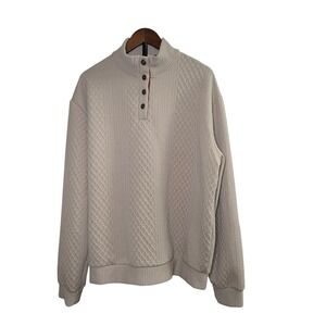 Cross & Crown Classic High Collar Knit Pullover Sweater – Men's Size XXL (Beige)